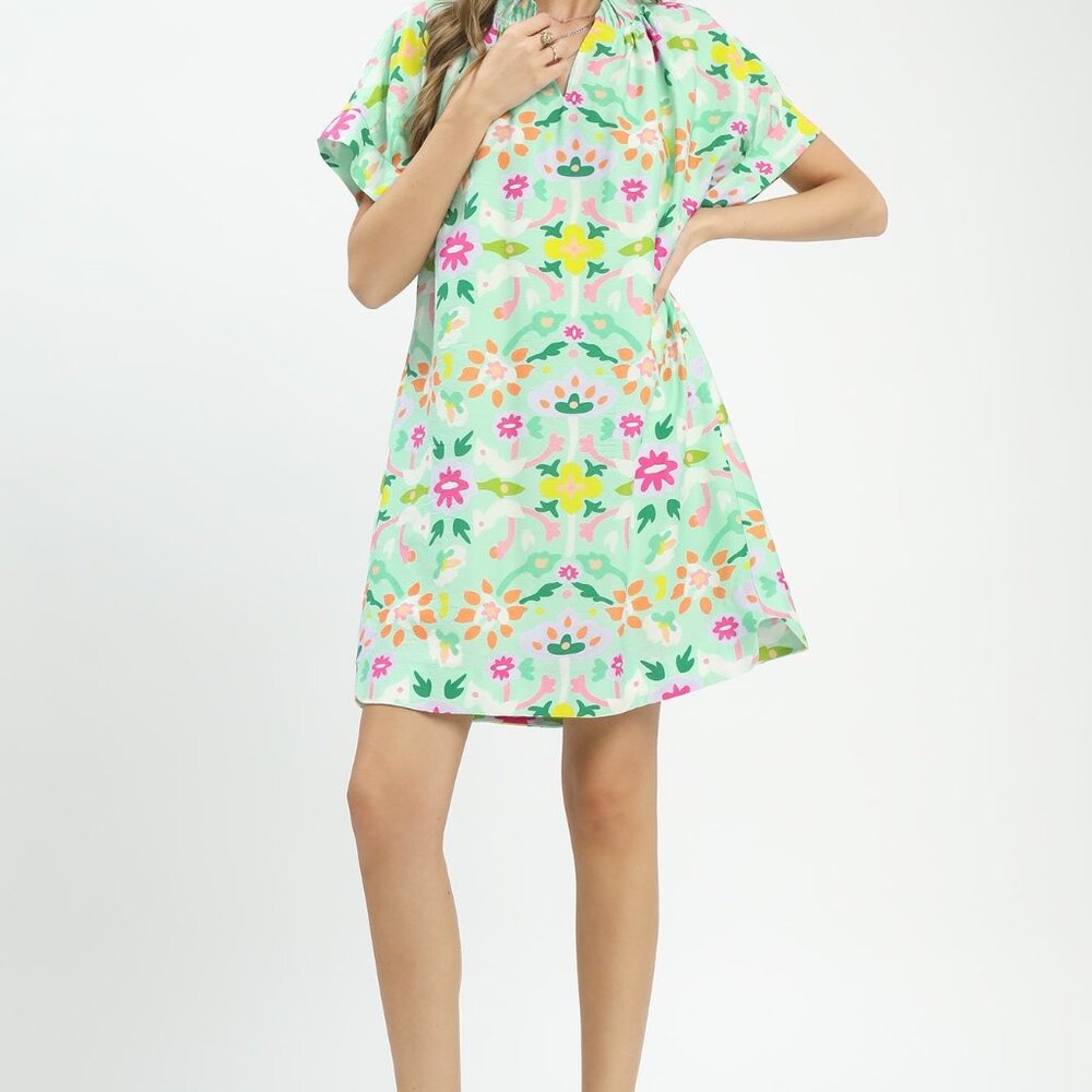 Umgee Abstract Floral Shift Dress‎ - Picture 4 of 6